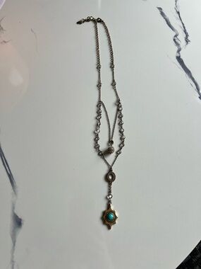 Lucky Brand Gold-Tone Necklace with Turquoise Accent